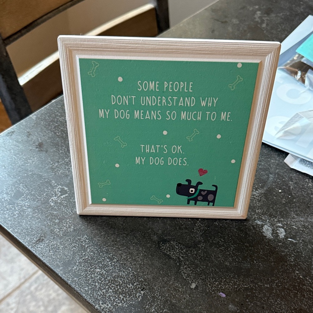 Green Dog Quote Framed Art